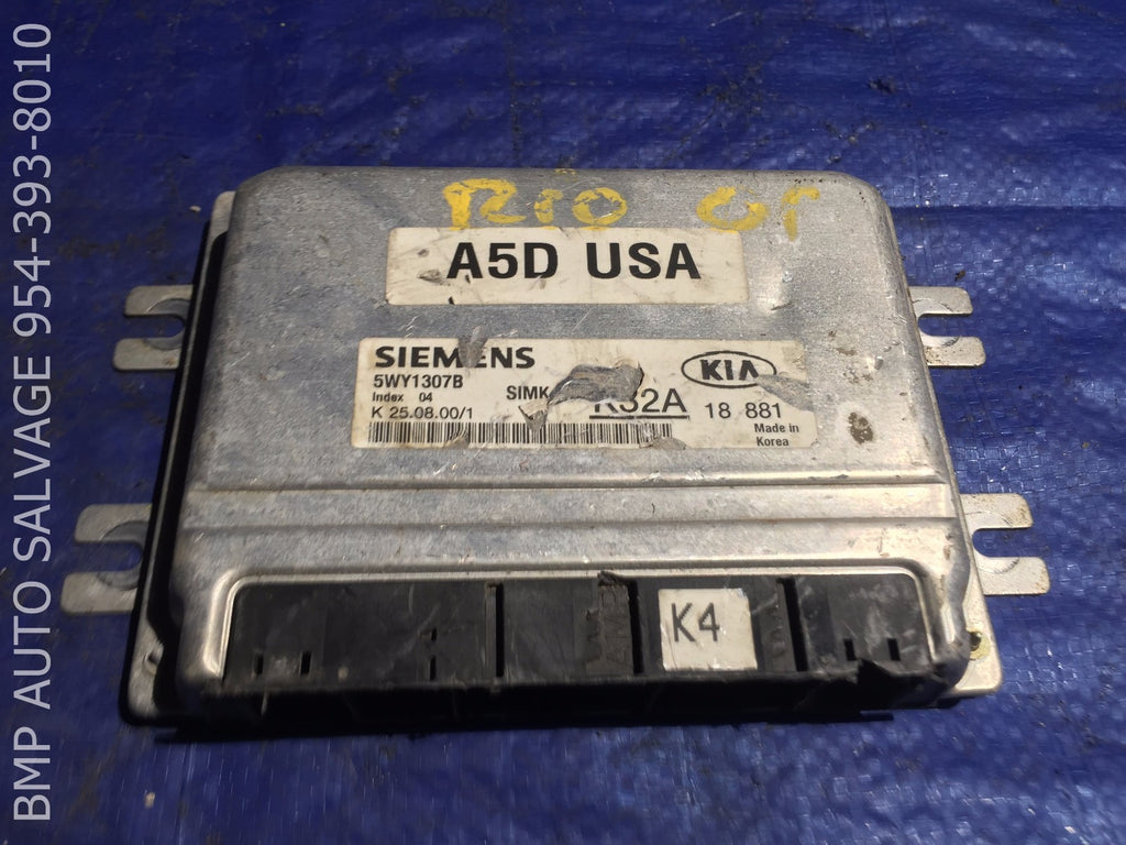 OEM 2001 KIA RIO ECU 5WY1307B ENGINE COMPUTER BRAIN ECM #1112 #V8730