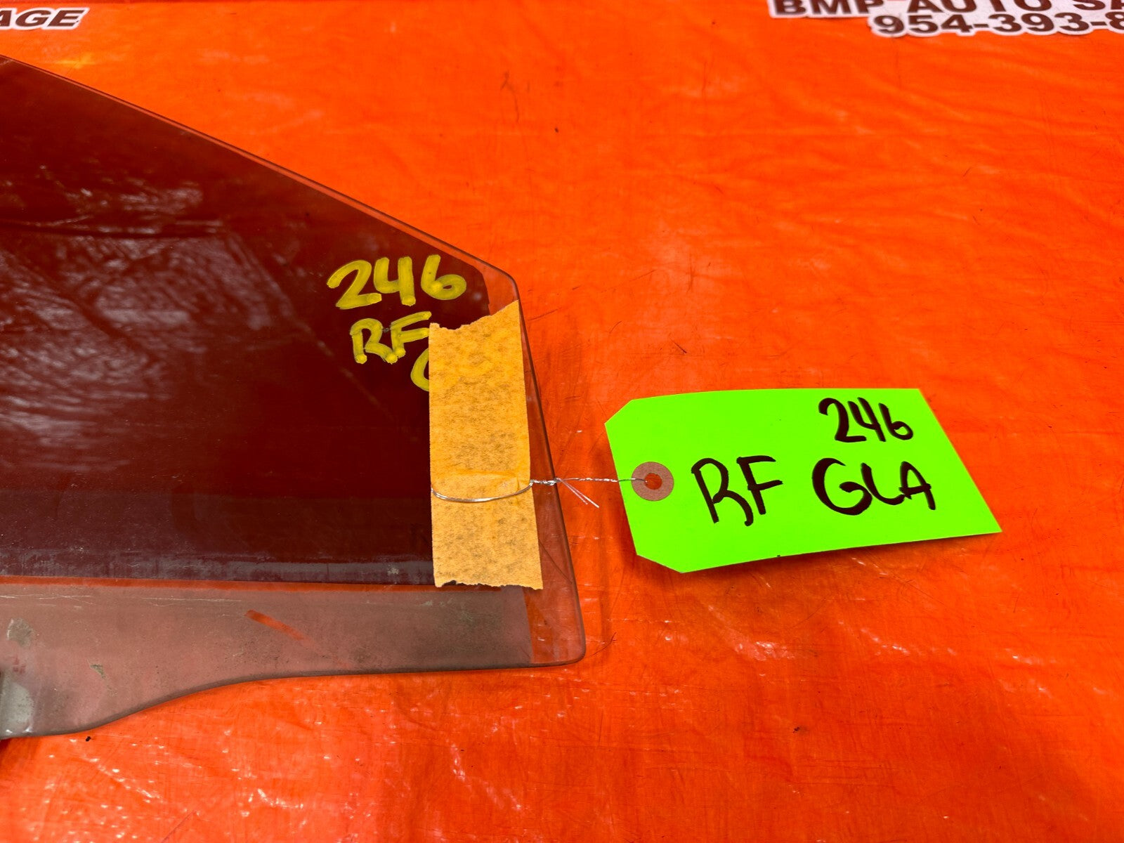 94 01 ACURA INTEGRA 2D   PASSENGER RIGHT FRONT   WINDOW GLASS   OEM FACTORY #2464