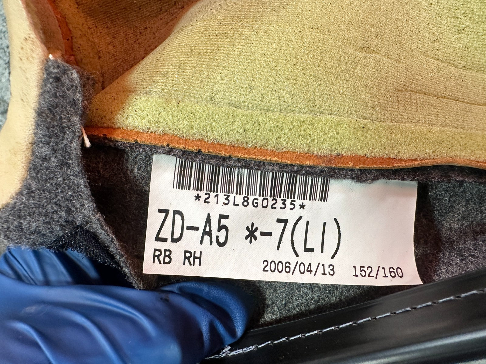 04 08 ACURA TSX   PASSENGER RIGHT REAR UPPER INNER SEAT SKIN WRAP   TAN OEM 3043
