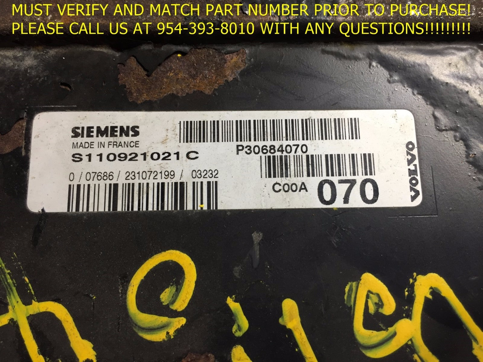 OEM 2004 04 VOLVO 40 SERIES 4CYL ENGINE COMPUTER MODULE ECU ECM P30684070 OEM1