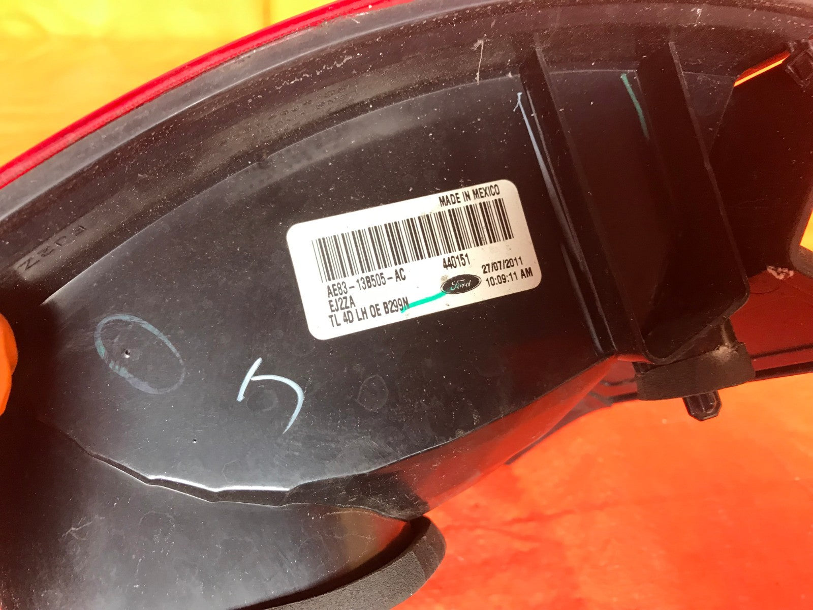 OEM 2011 2012 2013 FORD FIESTA SEDAN DRIVER LEFT OUTER TAIL LIGHT LAMP 4 DOOR 7