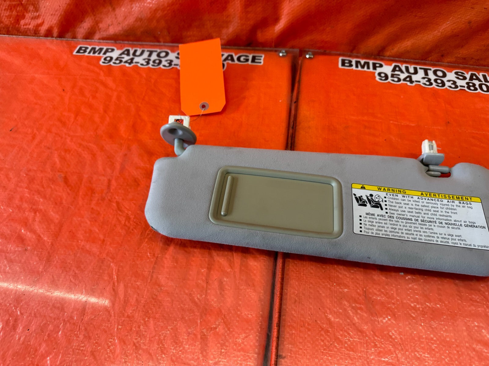 07 09 LEXUS ES350   DRIVER LEFT SUN VISOR   LIGHT GRAY   OEM FACTORY #24411