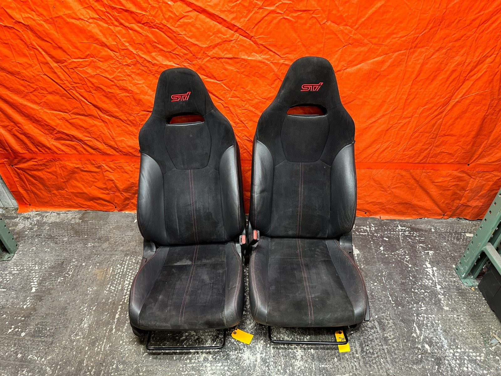 08-14 SUBARU IMPREZA WRX STI FRONT SEATS PAIR DRIVER PASSENGER OEM #741